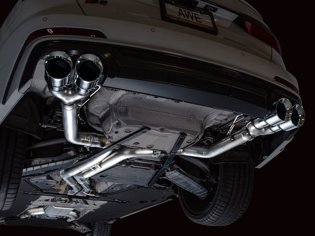 AWE Track Edition Exhaust for Audi C8 S6/S7 - 4.5" Chrome Silver Tips