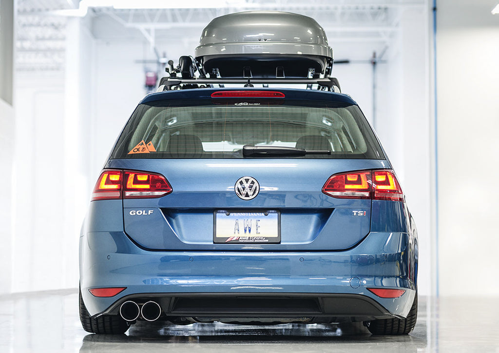 AWE Touring Edition Exhaust for VW MK7 Golf SportWagen - Chrome Silver Tips (90mm)