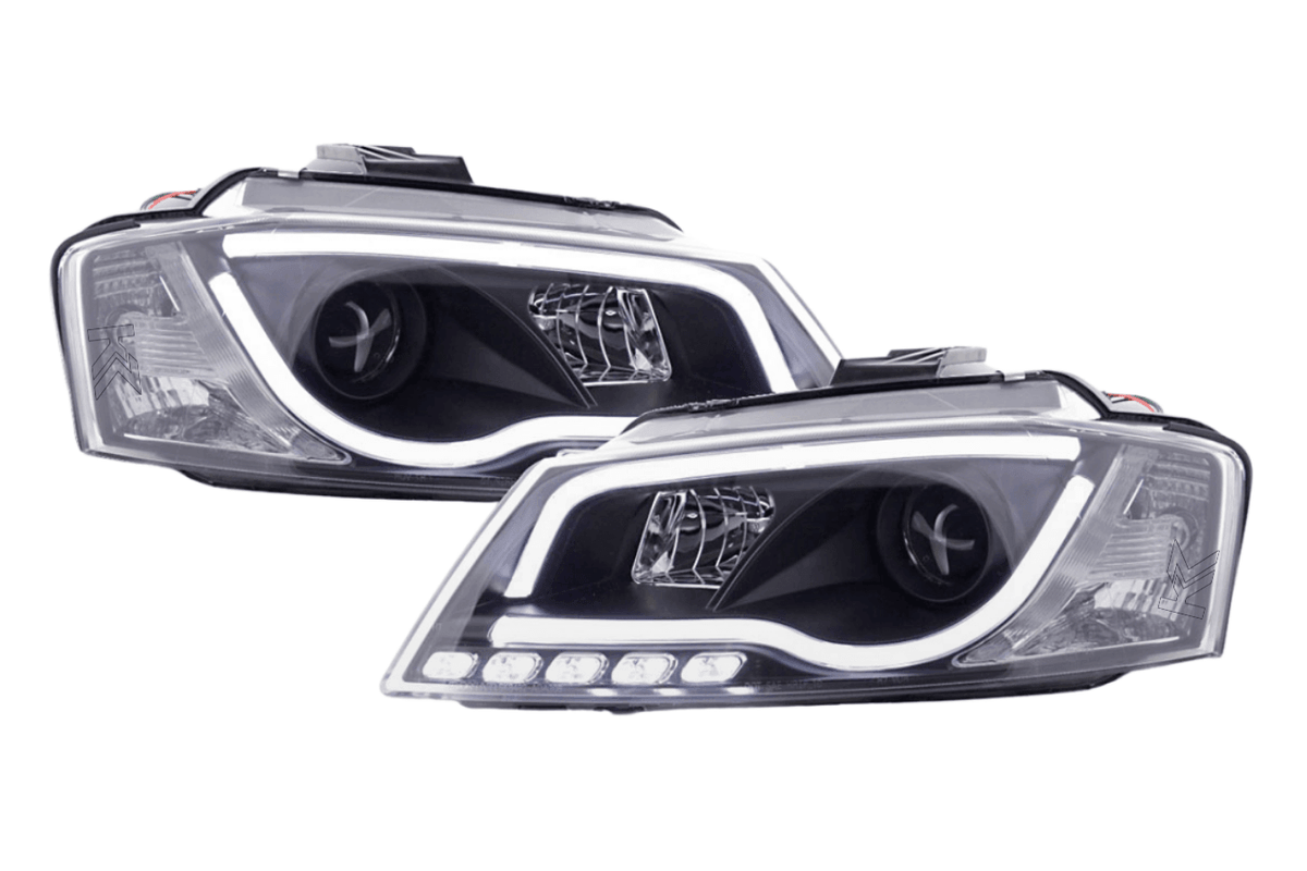 Audi A3 (8P 8PA) Black LED Headlights with Daytime Running Lights (2008-2012)
