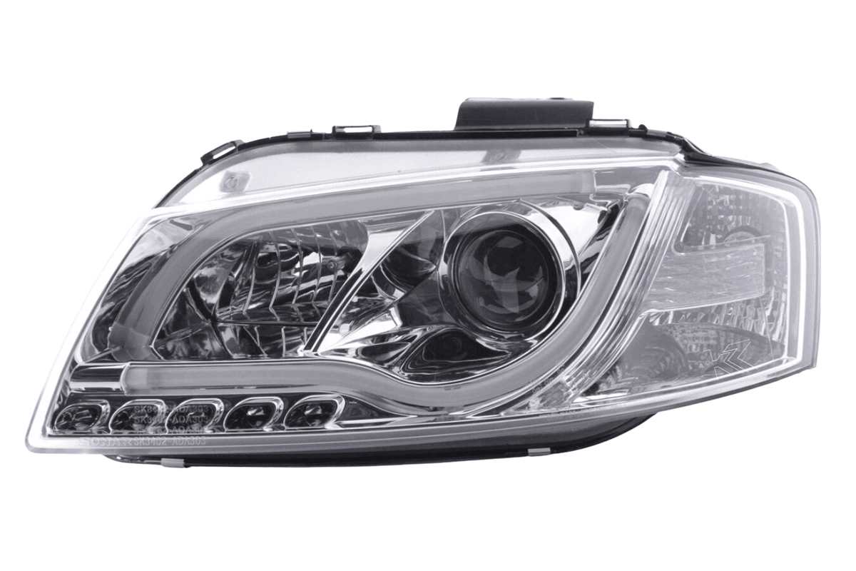 Audi A3 (8P 8PA) Chrome LED Headlights with Daytime Running Lights (2003-2008)