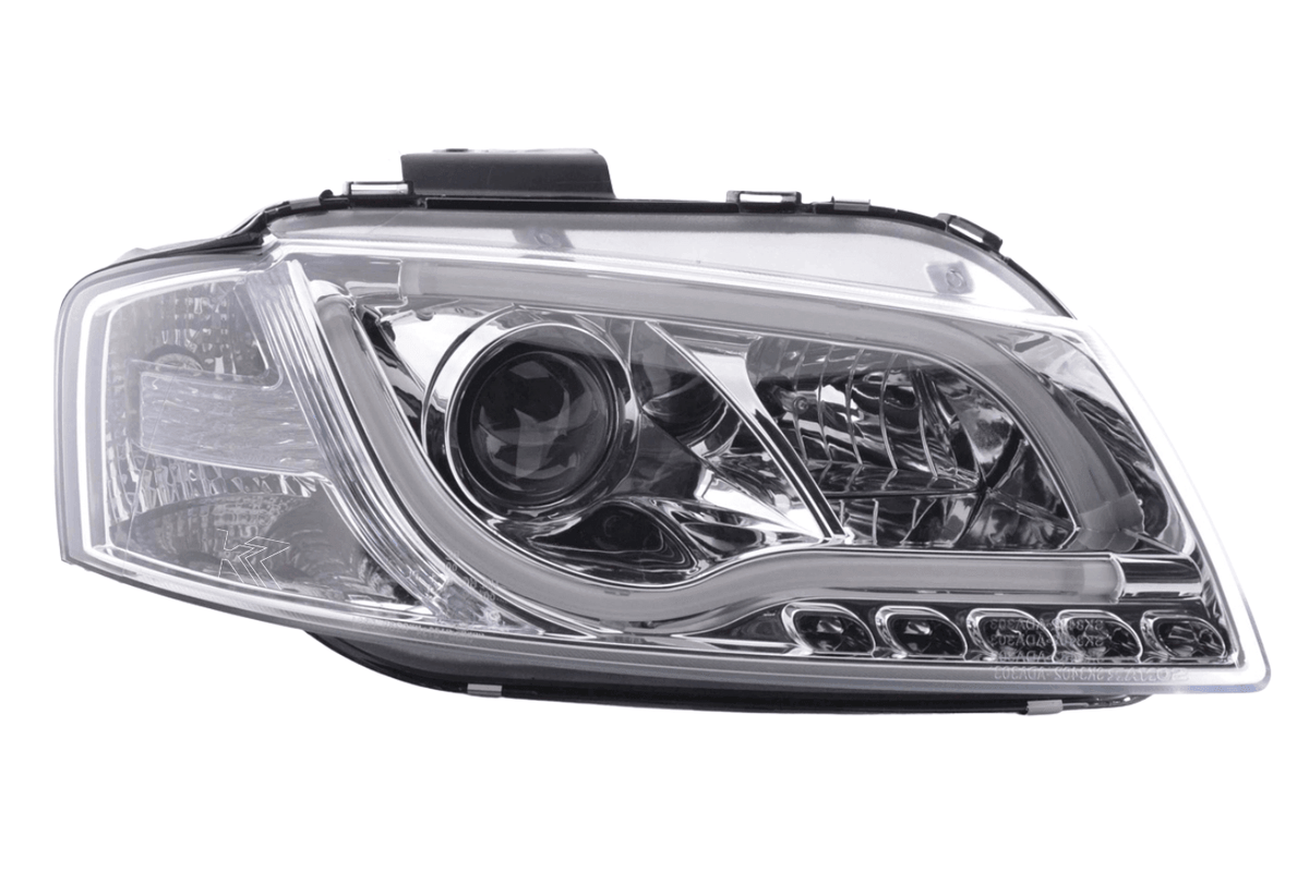 Audi A3 (8P 8PA) Chrome LED Headlights with Daytime Running Lights (2003-2008)