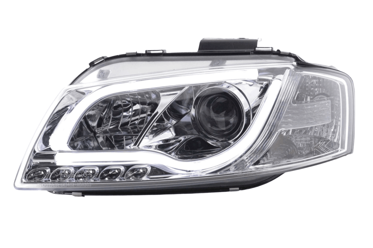 Audi A3 (8P 8PA) Chrome LED Headlights with Daytime Running Lights (2008-2012)