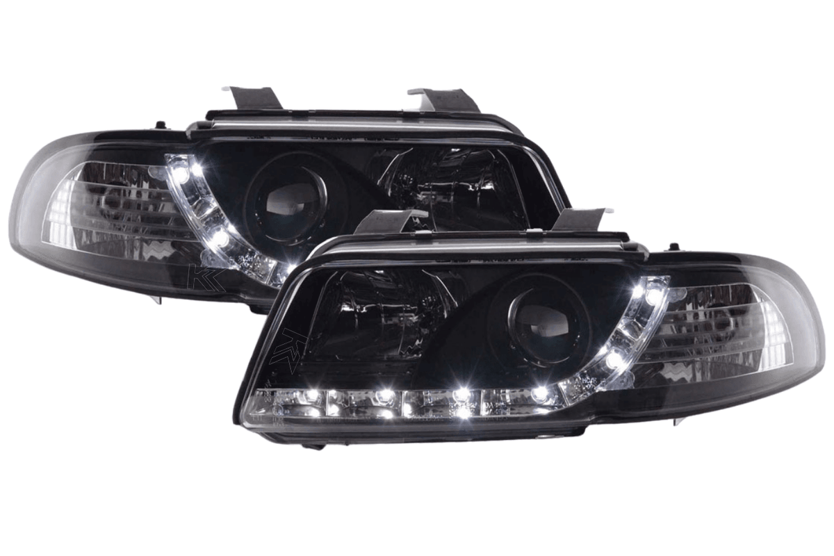 Audi A4 (B5 8D) Black LED Headlights with Daytime Running Lights (1995-1999)