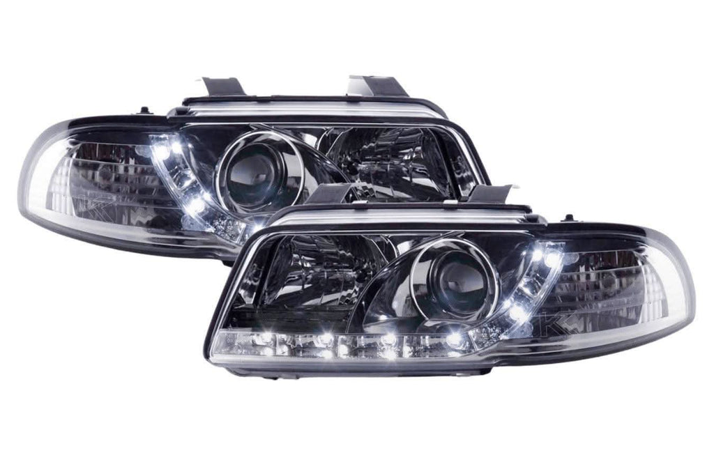 Audi A4 (B5 8D) Chrome LED Headlights with Daytime Running Lights (1995-1999)