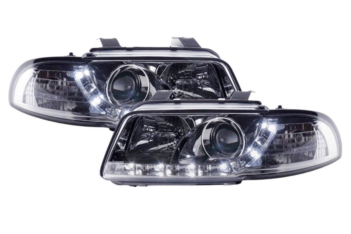 Audi A4 (B5 8D) Chrome LED Headlights with Daytime Running Lights (1995-1999)