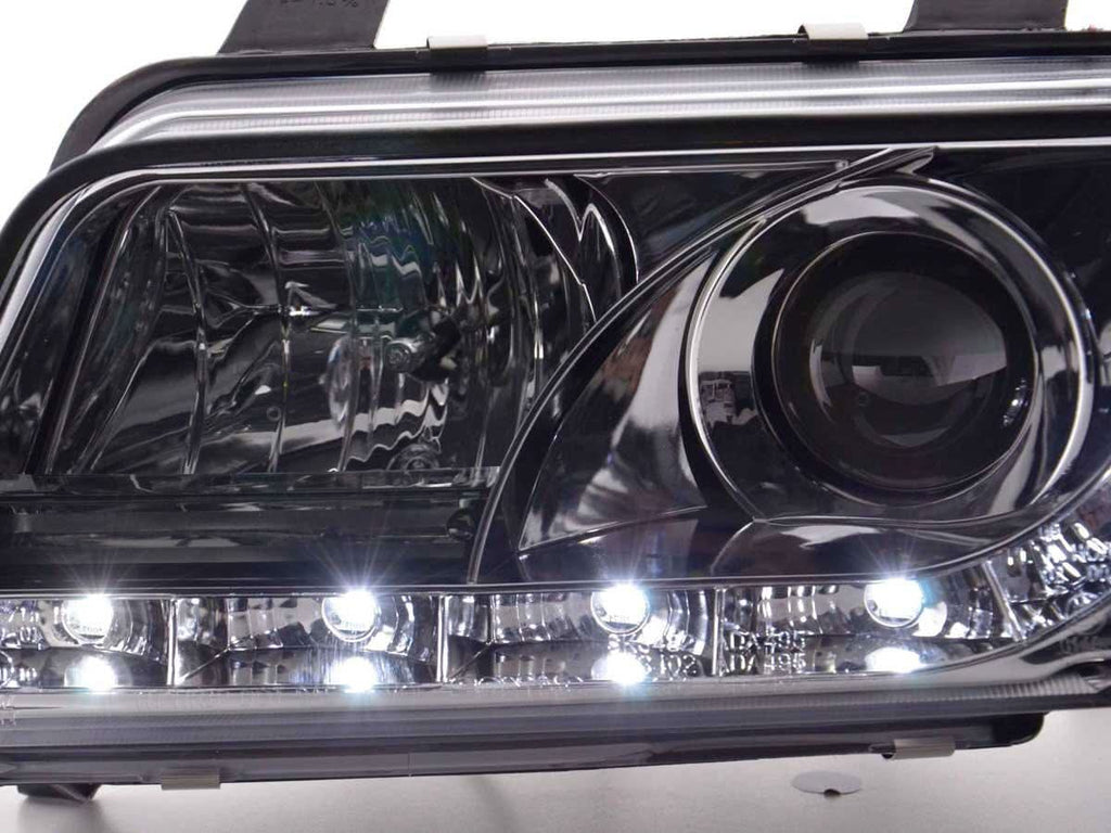 Audi A4 (B5 8D) Chrome LED Headlights with Daytime Running Lights (1995-1999)