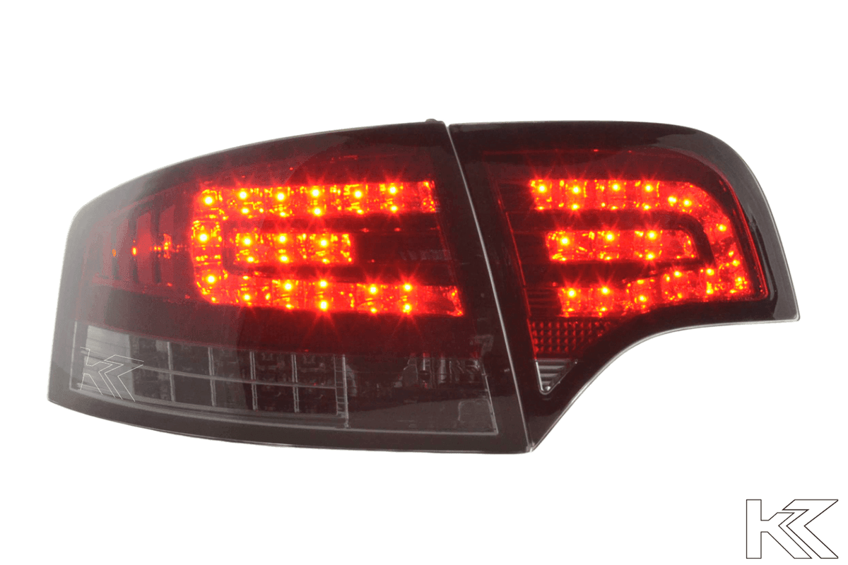 Audi A4 (B7/8E) Sedan Red Smoke LED Taillights Set w/ LED Indicators (2004-2007)