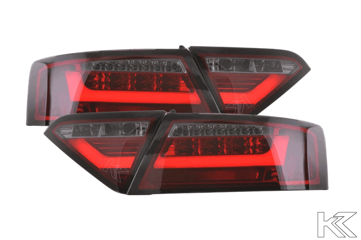 Audi A5 (B8-8T) Coupe Red Smoke LED LightBar Taillights (2007-2011) - For Halogen Models