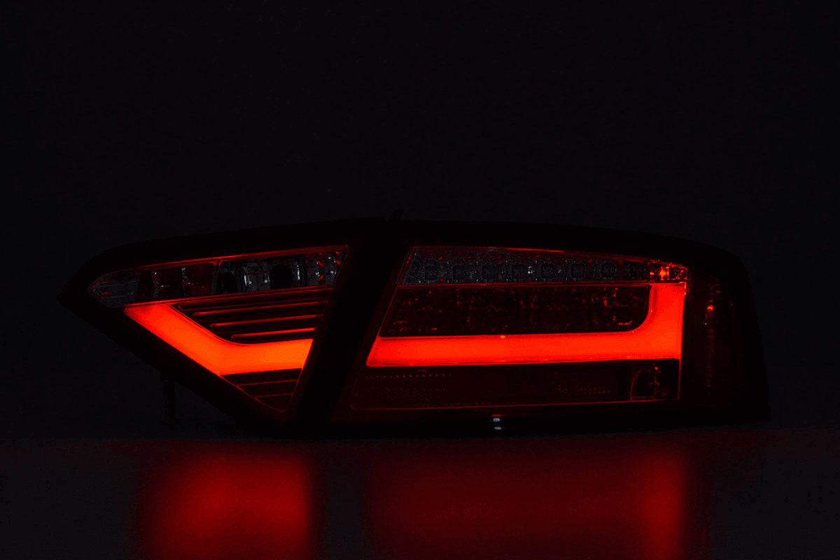 Audi A5 (B8-8T) Coupe Red Smoke LED LightBar Taillights (2007-2011) - For Halogen Models