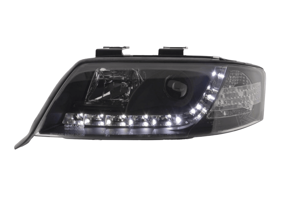 Audi A6 (C5 4B) Black LED Headlights with Daytime Running Lights (1997-2001)