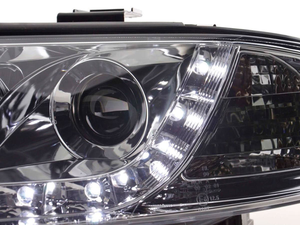 Audi A6 (C5 4B) Chrome LED Headlights with Daytime Running Lights (2001-2004)