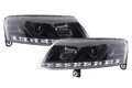 Audi A6 (C6 4F) Black Xenon LED Headlights with Daytime Running Lights (2004-2008)