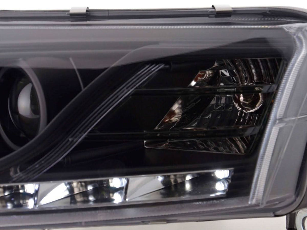 Audi A6 (C6 4F) Black Xenon LED Headlights with Daytime Running Lights (2004-2008)