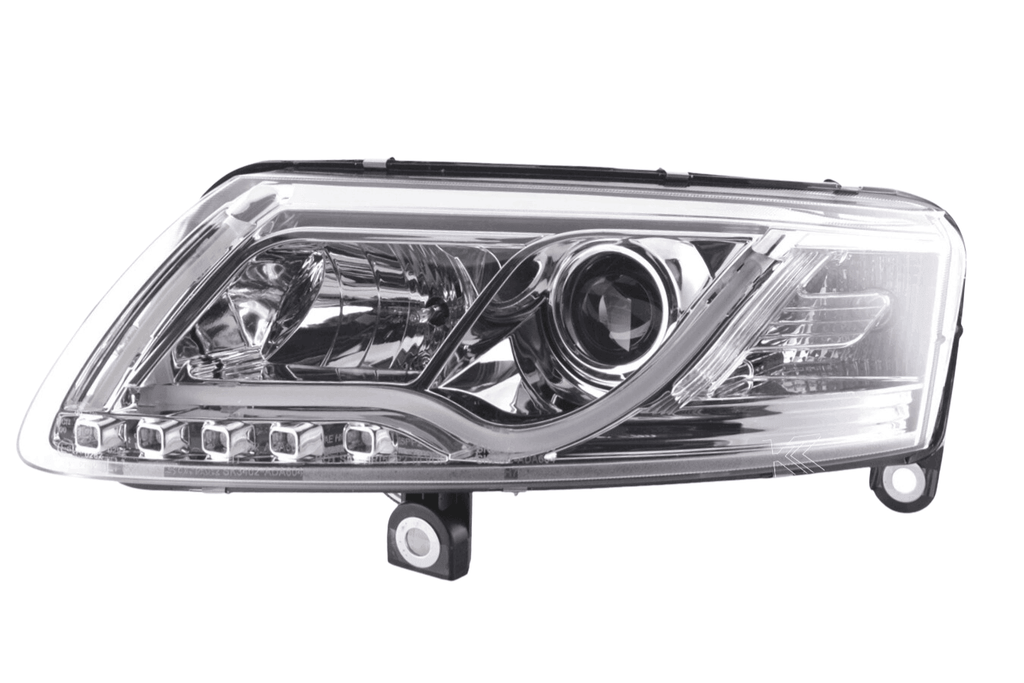 Audi A6 (C6 4F) Chrome LED Headlights with Daytime Running Lights (2004-2008)