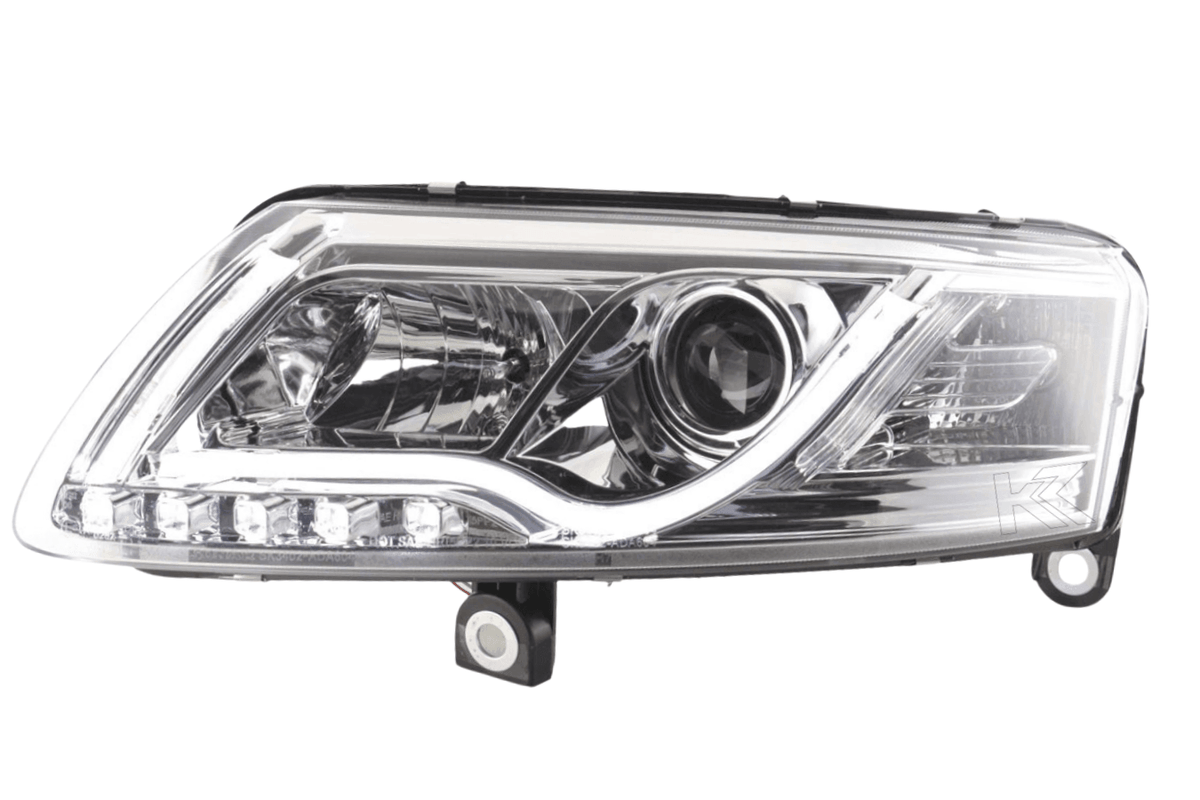 Audi A6 (C6 4F) Chrome LED Headlights with Daytime Running Lights (2004-2008)