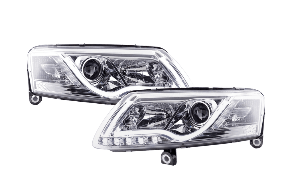Audi A6 (C6 4F) Chrome LED Headlights with Daytime Running Lights (2004-2008)