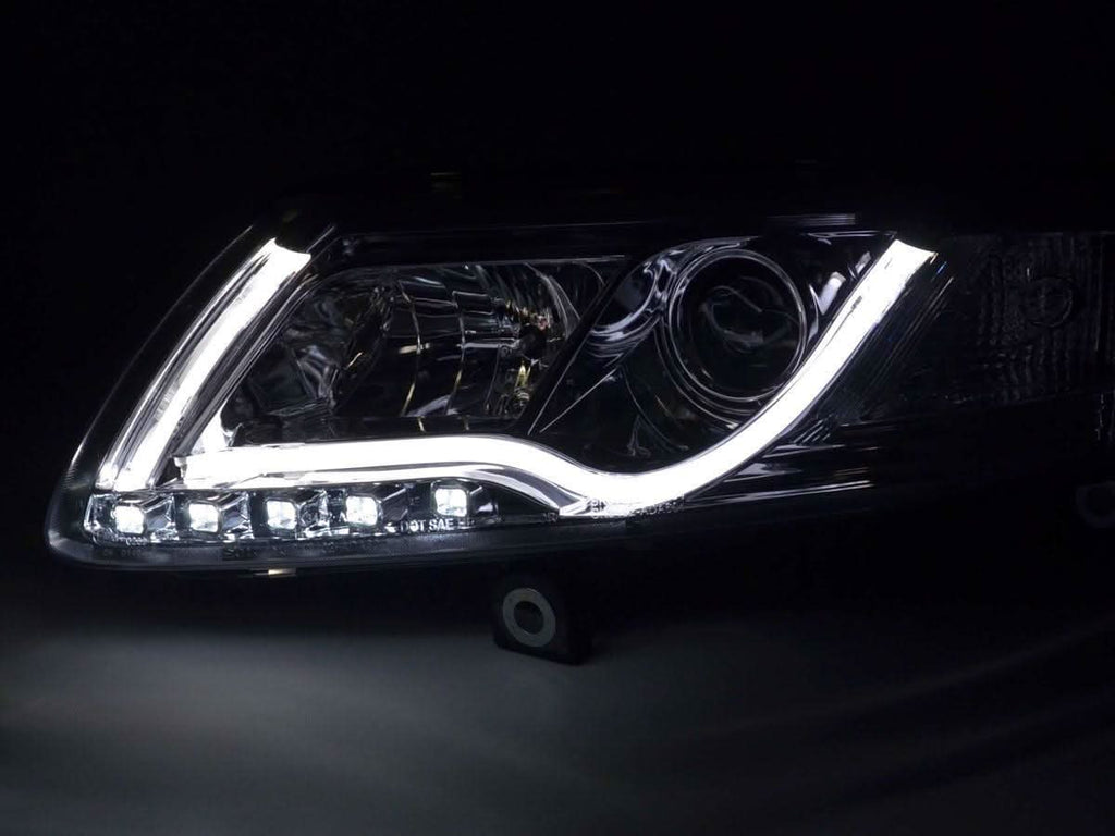 Audi A6 (C6 4F) Chrome LED Headlights with Daytime Running Lights (2004-2008)