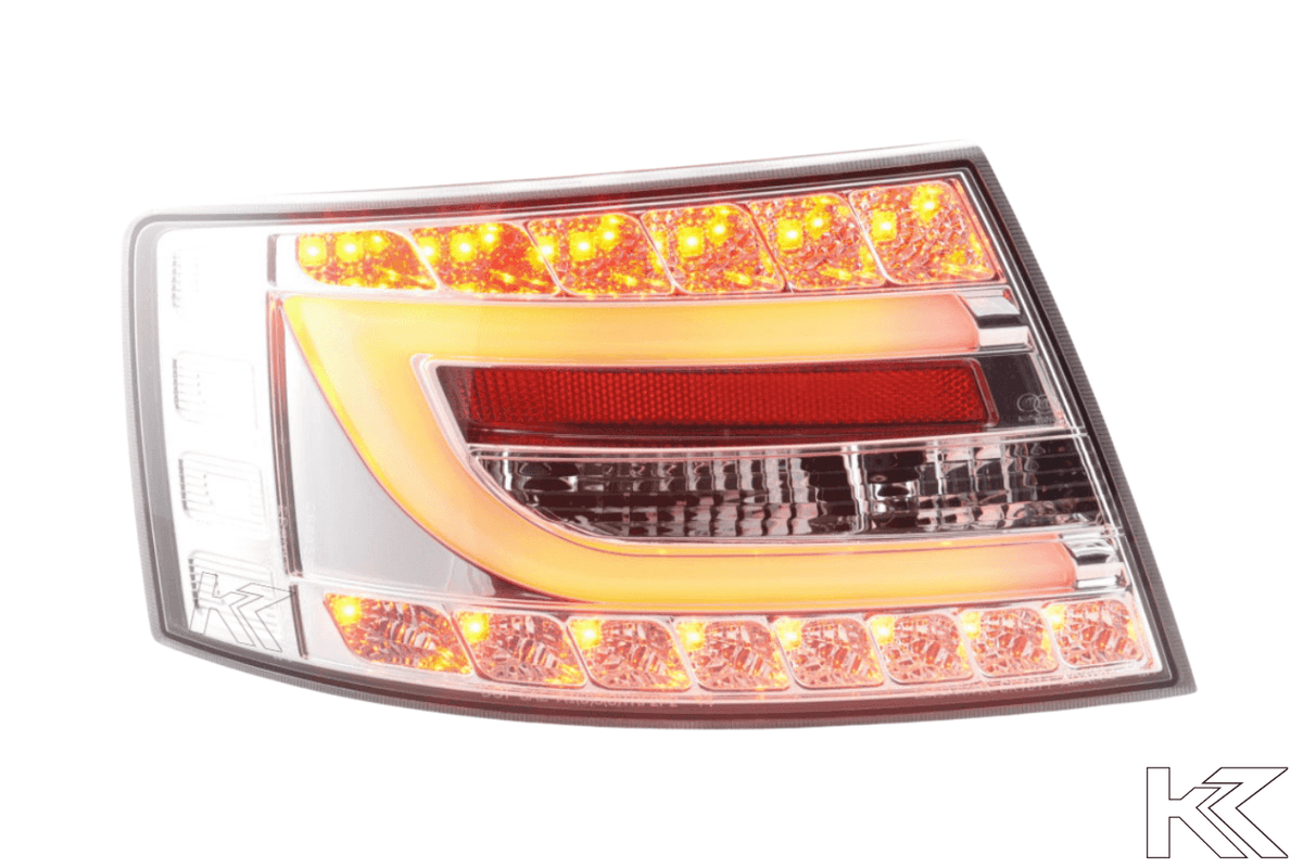 Audi A6 (C6/4F) Sedan Chrome Clear LED Taillights Set (2004-2008)
