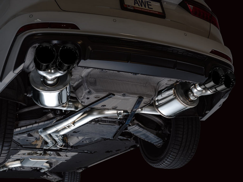 AWE Touring Edition Exhaust for Audi C8 S6/S7 - 4.5" Diamond Black Tips