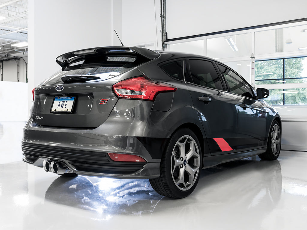 AWE Track Edition Cat-back Exhaust for Ford Focus ST - Chrome Silver Tips
