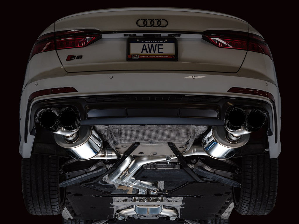 AWE Touring Edition Exhaust for Audi C8 S6/S7 - 4.5" Diamond Black Tips