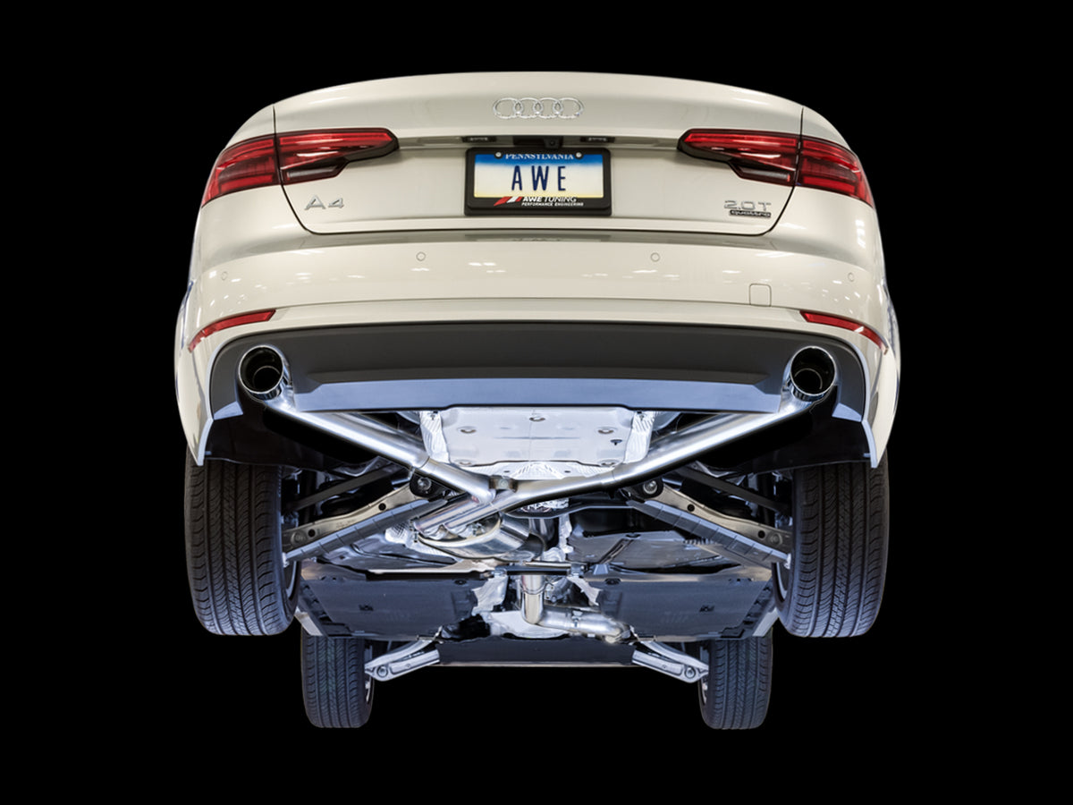 AWE Track Edition Exhaust for B9 A4 - 4" Chrome Silver Tips
