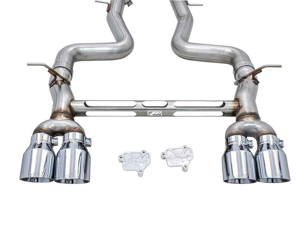 AWE Track Edition Catback Exhaust for BMW F8X M3/M4 - 4" Chrome Silver Tips