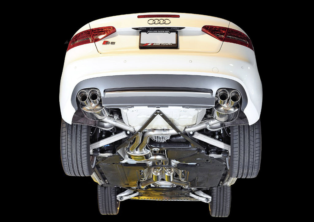 AWE Touring Edition Exhaust System for B8/8.5 S5 Cabrio (Exhaust + Resonated Downpipes) - Diamond Black Tips