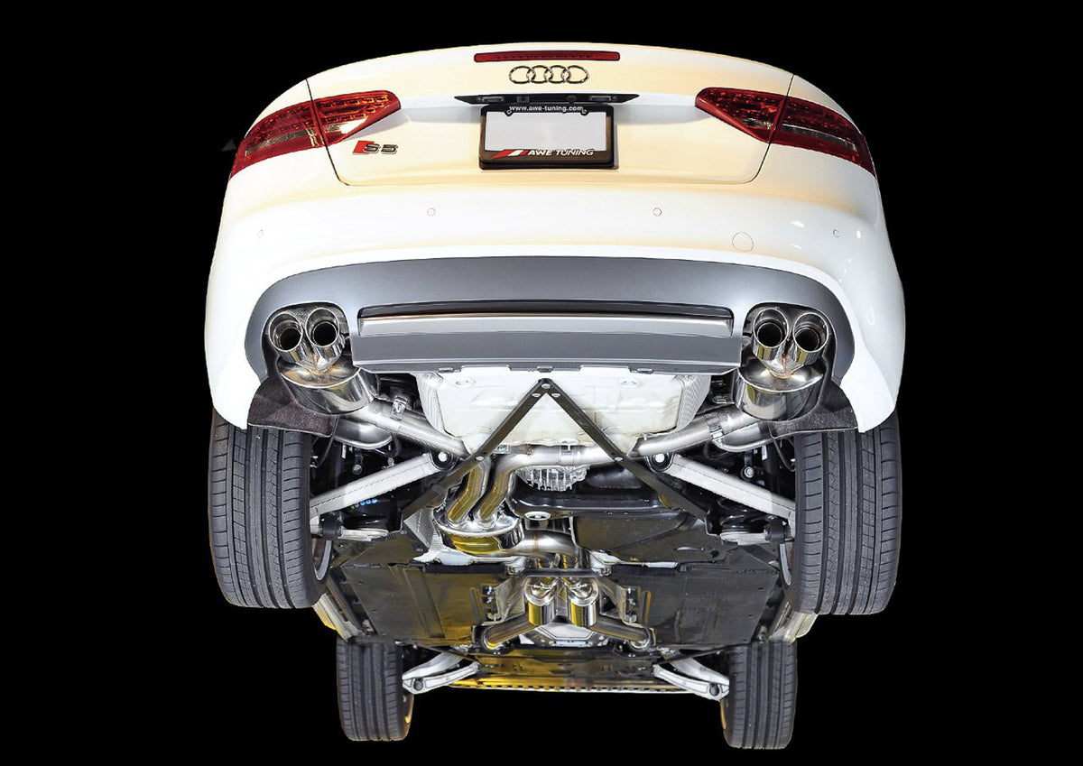 AWE Touring Edition Exhaust System for B8/8.5 S5 Cabrio (Exhaust + Resonated Downpipes) - Diamond Black Tips