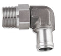 90 Degree Hose Barb w/ Swivel.  3/4" Hose, 3/4" NPT Male.  This special fitting allows the hose to swivel even after the NPT is Tightened up.