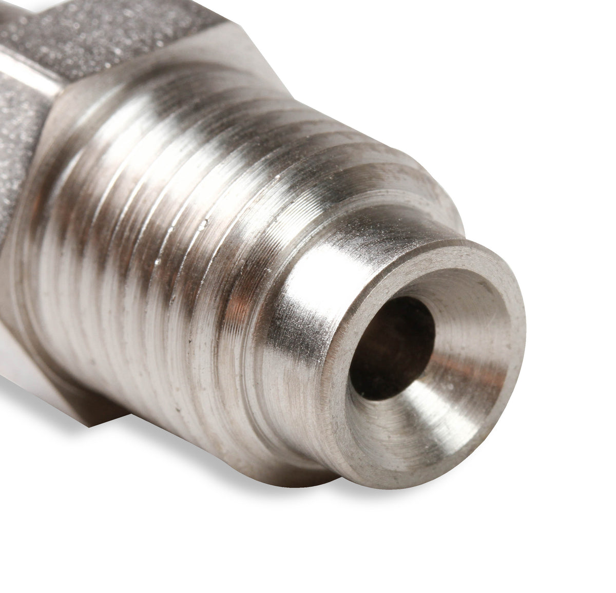 Brake Adapter Thread Size -3AN To 9/16"-18 Inverted Flare Male - 2 Per Package - Steel w/ Electroless Nickel Plating.