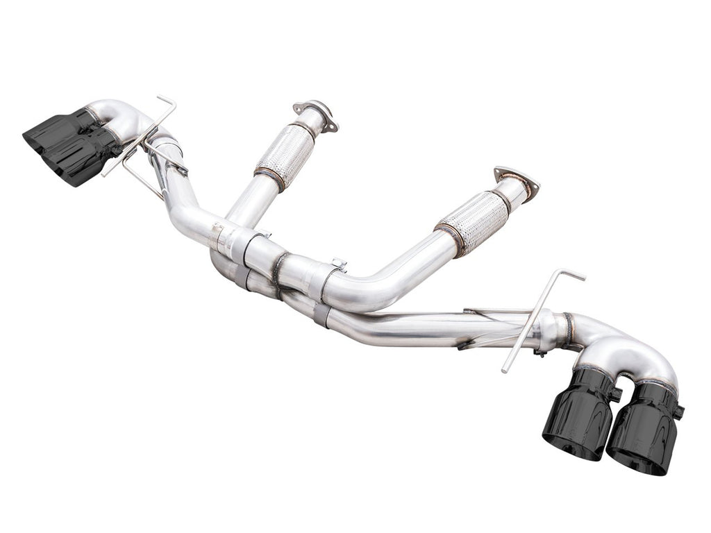 AWE Track Edition Exhaust for C8 Corvette - 4.5" Diamond Black Tips