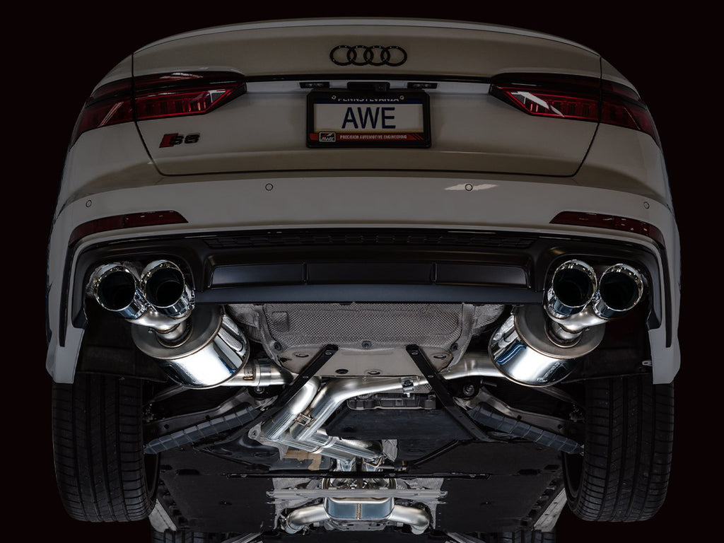 AWE Touring Edition Exhaust for Audi C8 S6/S7 - 4.5" Chrome Silver Tips