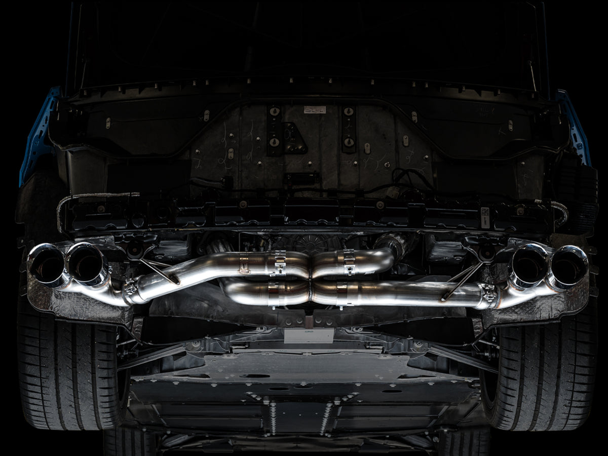 AWE Track Edition Exhaust for C8 Corvette - 4.5" Chrome Silver Tips