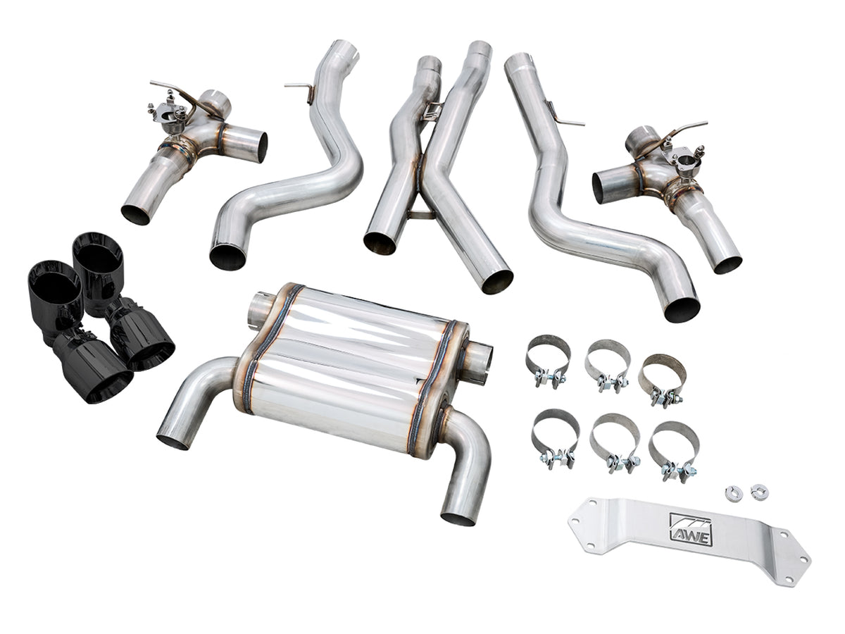 AWE SwitchPath™ Catback Exhaust for BMW F8X M3/M4 - 4" Diamond Black Tips