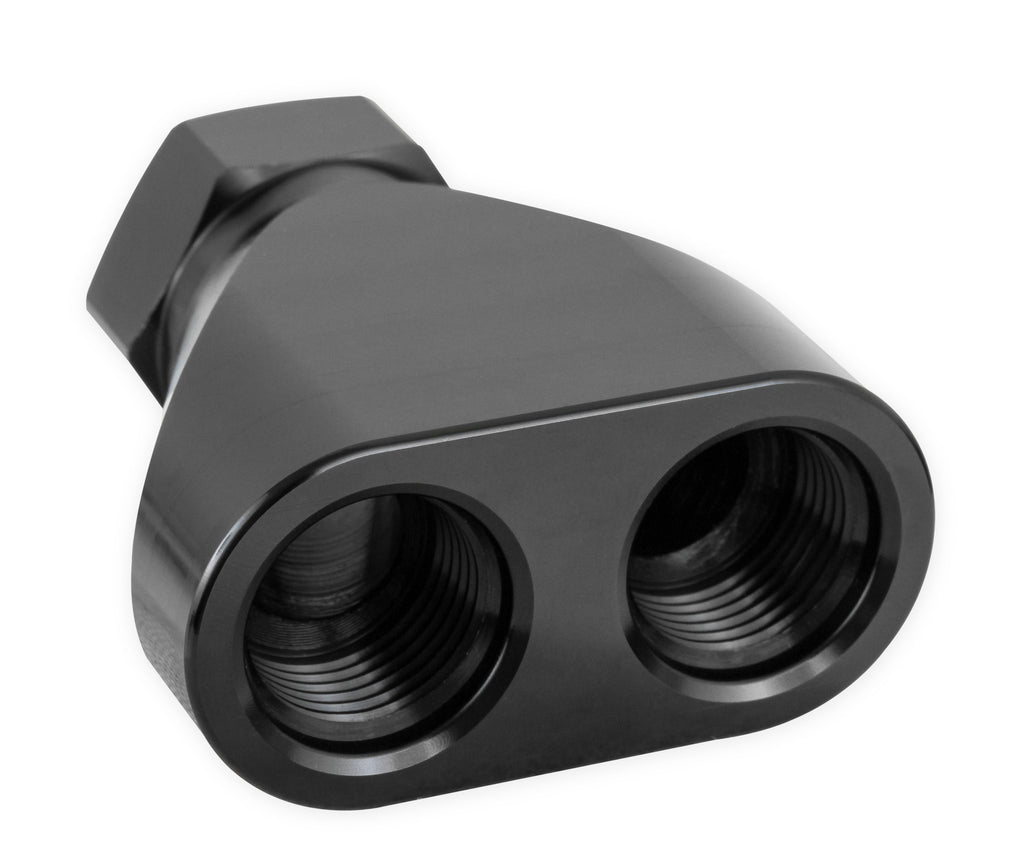Earls Billet Inline Distribution Block w/ -10 AN O-Ring Port to (2) -8 AN O-Ring Ports