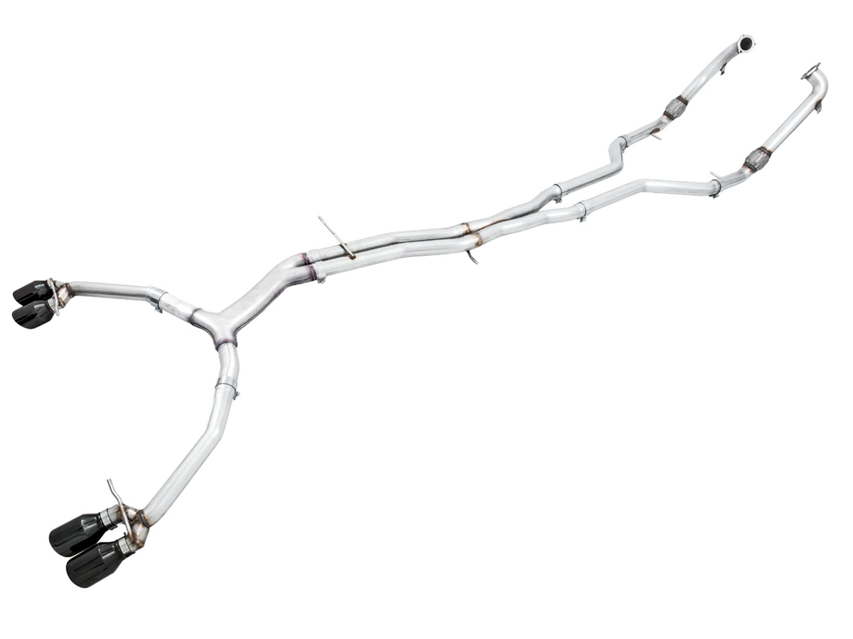 AWE Track Edition Exhaust for Audi B9 S5 Sportback - 4" Diamond Black Tips