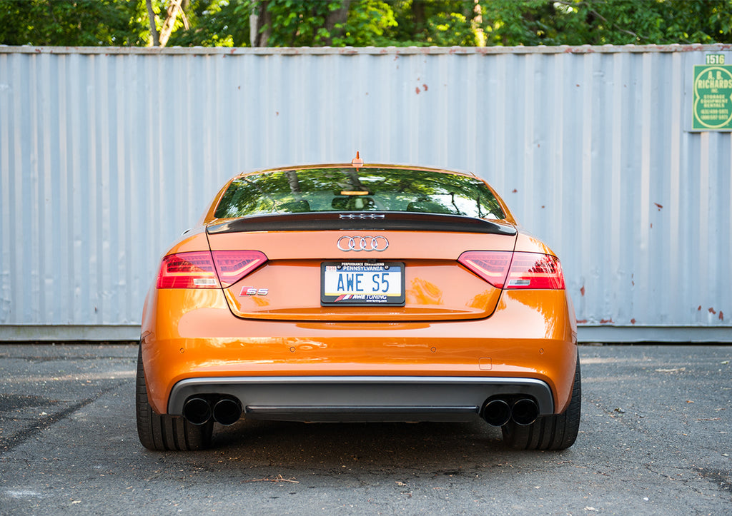 AWE Track Edition Exhaust for Audi S5 3.0T - 4" Diamond Black Tips