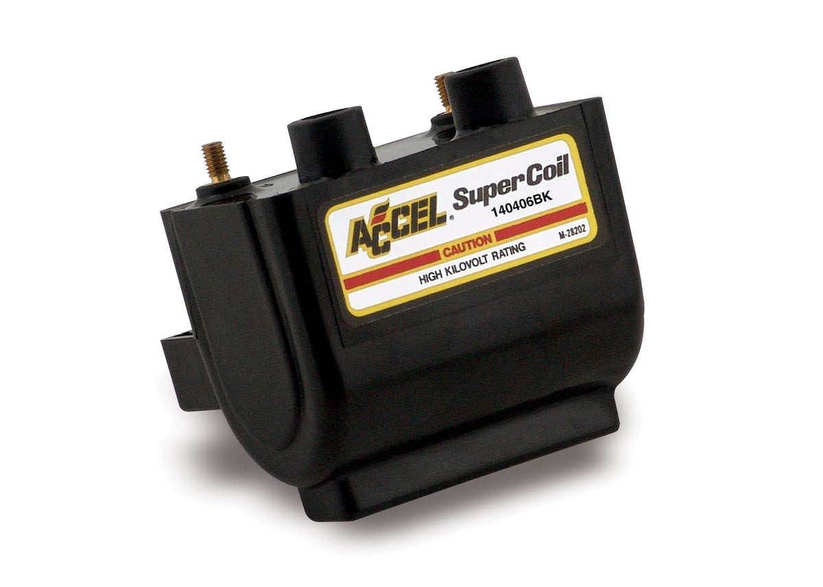 Super Coil - Points - Dual Fire - Black - Ignition Coil, Dual Fire, 4.7 Ohms Resistance, Points, Black, Each