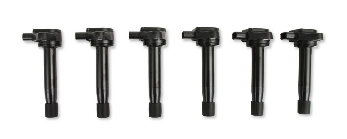 Ignition Coil - Honda and Acura 3.0, 3.2, 3.5L, 6-cylinder, Black, 6-Pack - Fits 1999 - 2010 Honda Accord, Odyssey 3.0, 3.5L and Acura CL, TL, RL with 3.2, 3.5L, 6-cylinder engines.