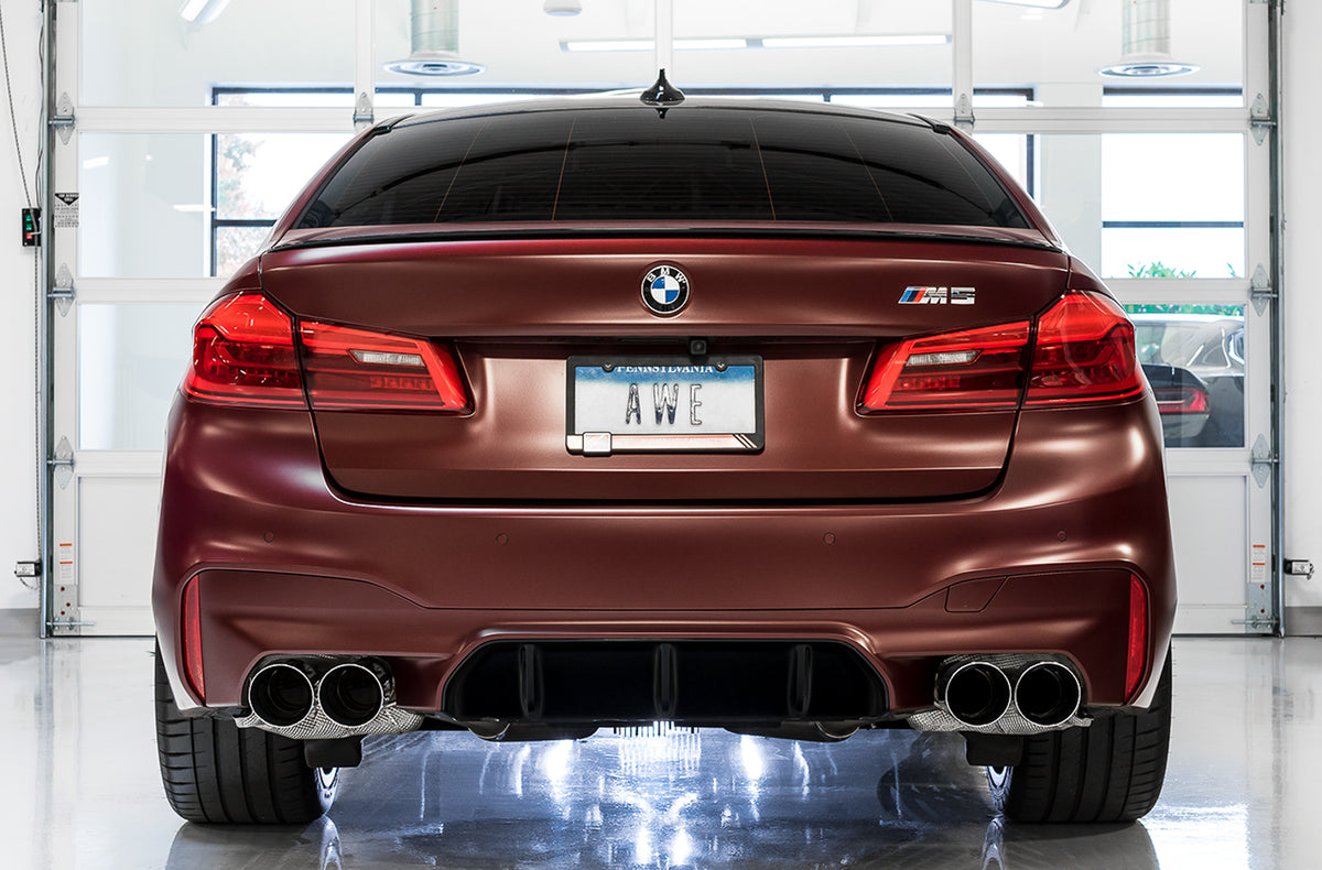 AWE Track Edition Catback Exhaust for BMW F90 M5 - 4" Chrome Silver Tips
