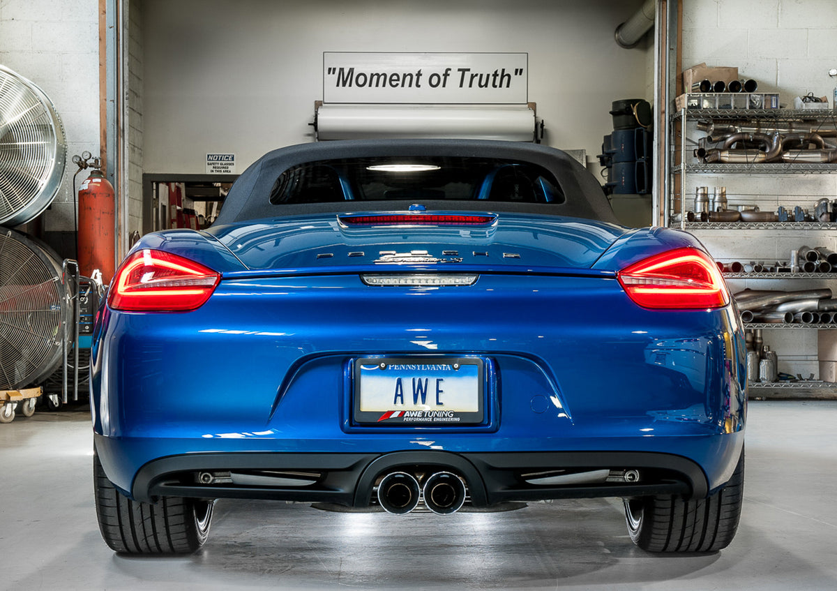 AWE Performance Exhaust System for Porsche 981 - With Diamond Black Tips