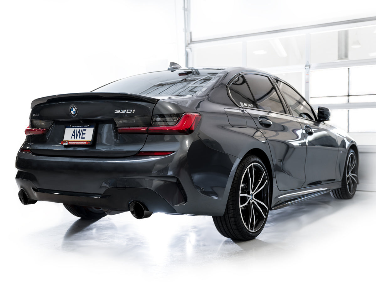 AWE Touring Edition Axleback Exhaust for BMW G2X 330i/430i - 4.5” Diamond Black Tips