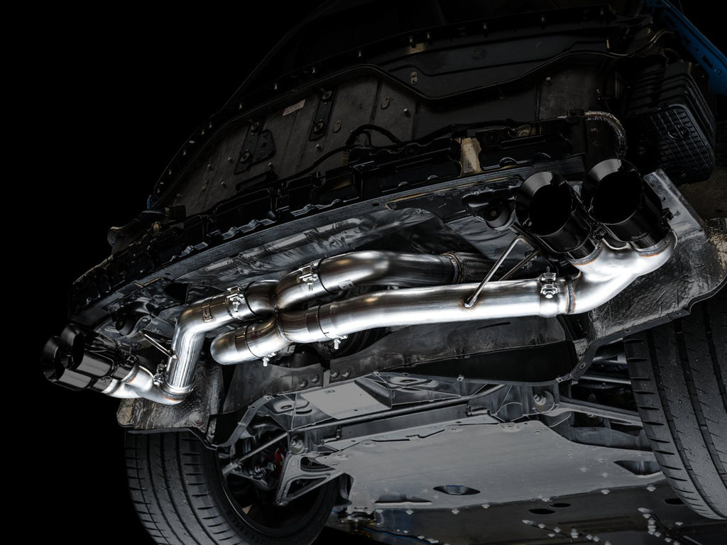 AWE Track Edition Exhaust for C8 Corvette - 4.5" Diamond Black Tips