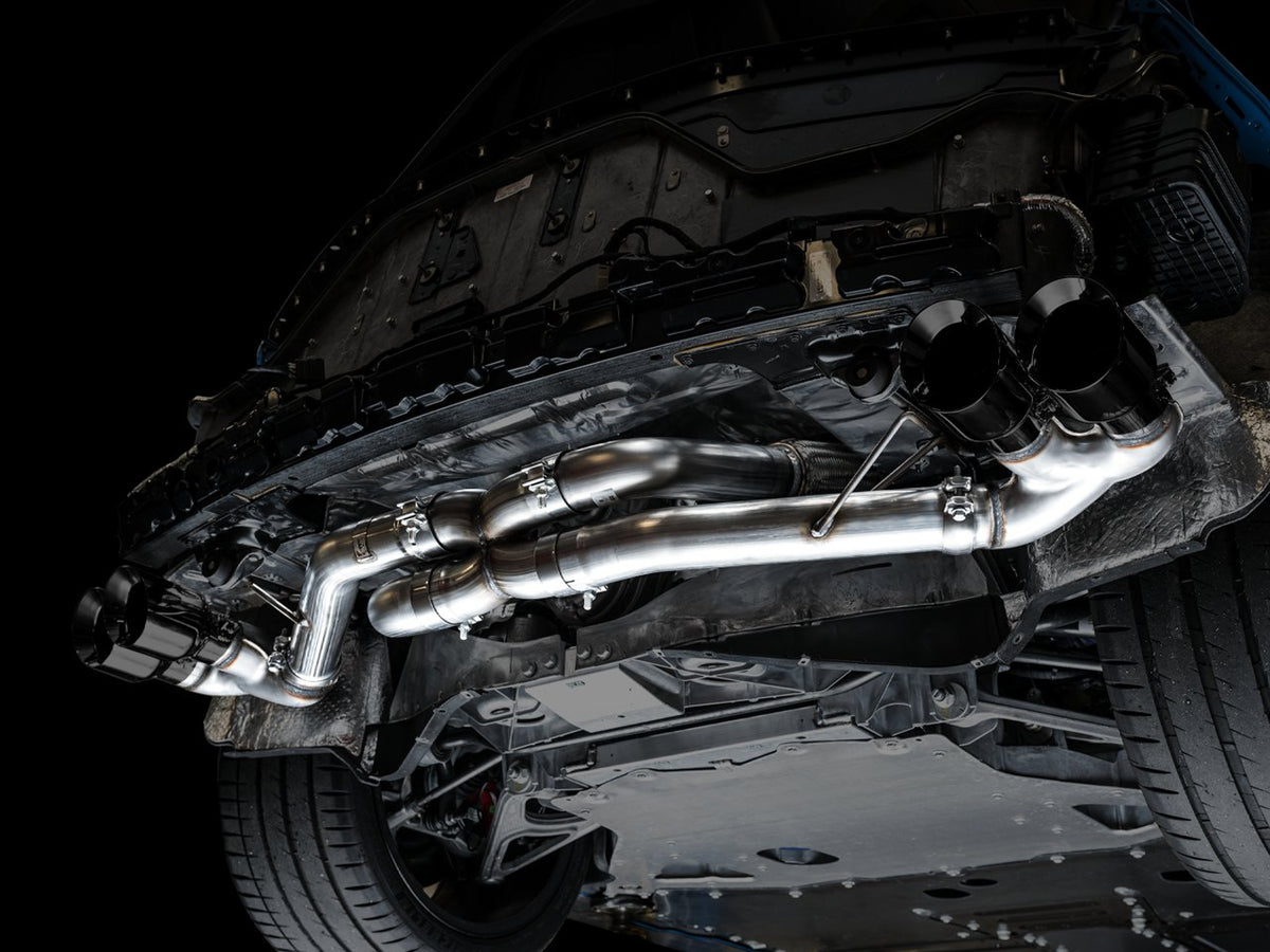 AWE Track Edition Exhaust for C8 Corvette - 4.5" Diamond Black Tips