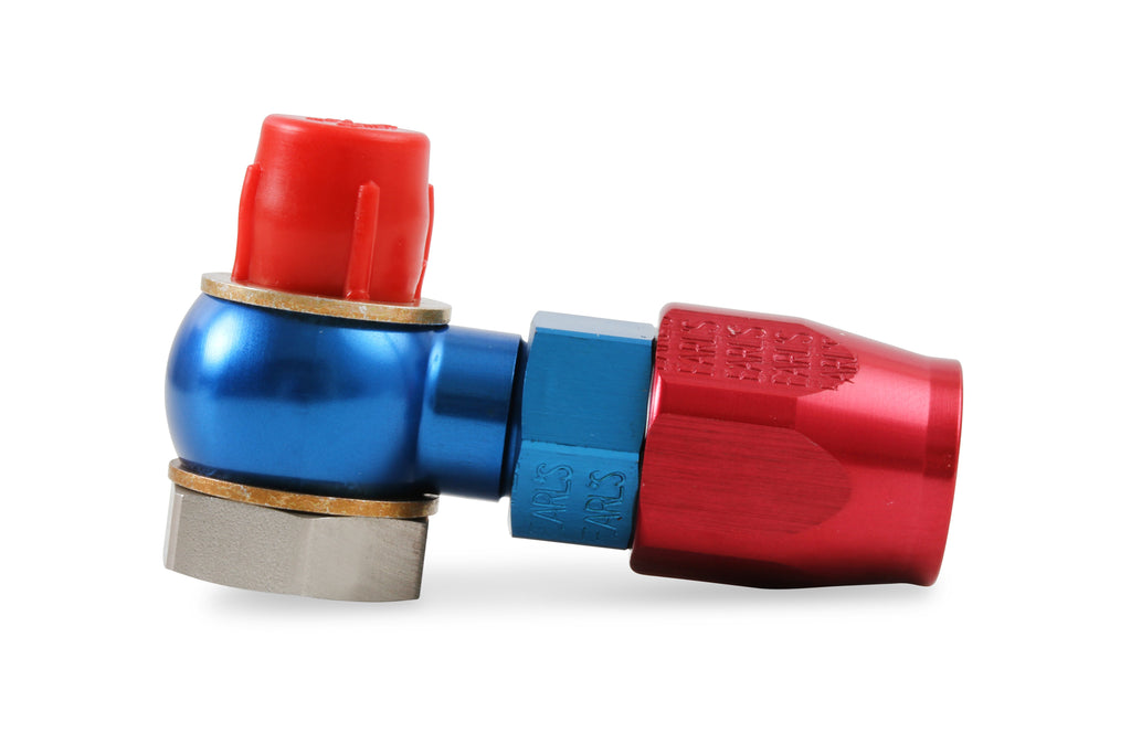Earls 9/16"-24 Bango Swivel-Seal® Hose End AN -6 Red/Blue