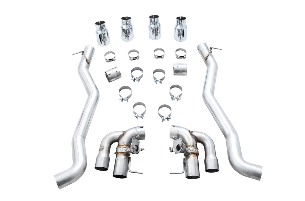 AWE SwitchPath™ Axleback Exhaust for BMW F90 M5 - 4" Chrome Silver Tips