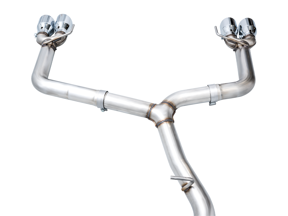 AWE Track Edition Catback Exhaust for VB Subaru WRX - 4" Chrome Silver Tips