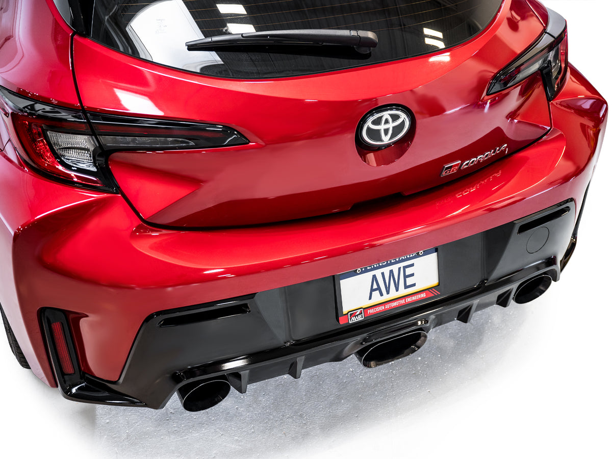 AWE Track Edition Exhaust for GR Corolla - Diamond Black Tips