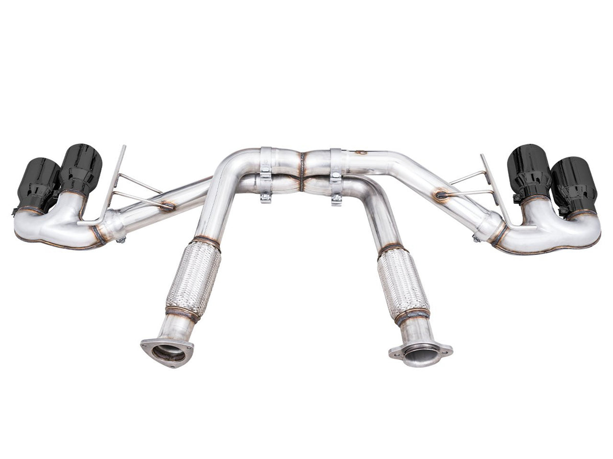 AWE Track Edition Exhaust for C8 Corvette - 4.5" Diamond Black Tips